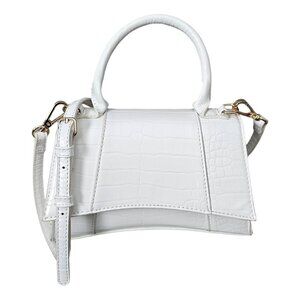 Urban Expressions Lucas Oatmilk Croco Embossed Crossbody Bag